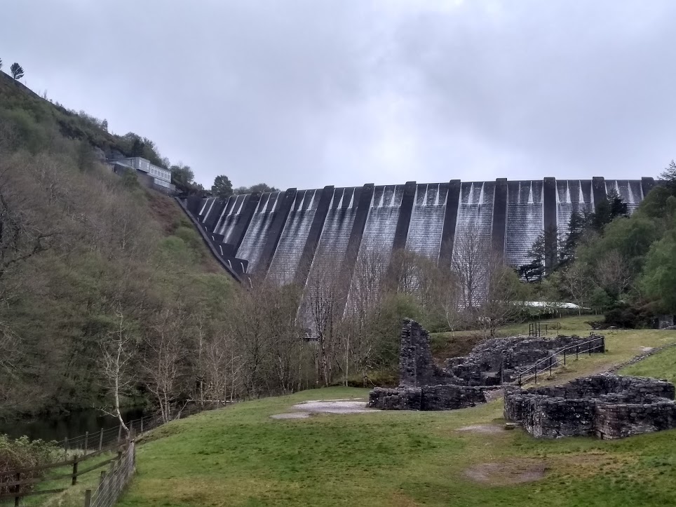 Clywedog dam from a distance